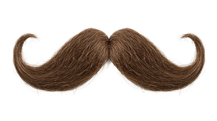 A stylish brown mustache displayed on a white background for fun and fashion trends
