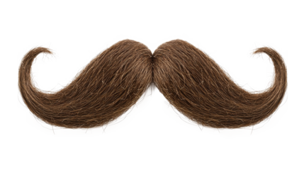 A stylish brown mustache displayed on a white background for fun and fashion trends