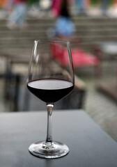 A glass of a red wine