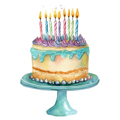 Colorful birthday cake with candles and icing showcasing celebration for a joyous occasion