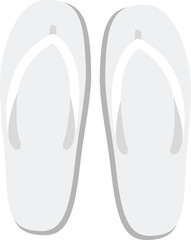 White slipper, beach sandals footwear icon.