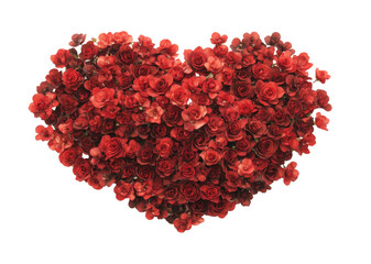 Fototapeta premium Beautiful heart-shaped arrangement of red roses perfect for expressing love and affection