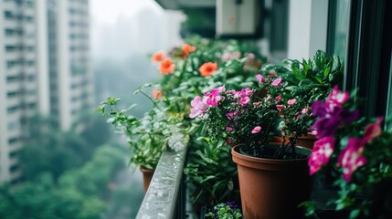 Fototapeta premium Flowers on Balcony