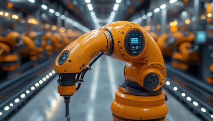 Industrial Robot Arm in Factory