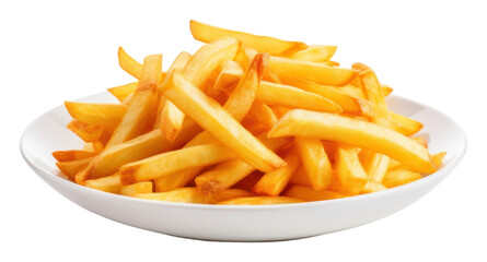 Fototapeta premium PNG French fries food plate white background.