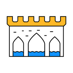 aqueduct antique construction line icon vector. aqueduct antique construction sign. isolated symbol illustration
