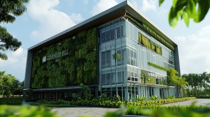 Fototapeta premium Modern Office Building with Green Wall