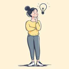 A woman with idea concept illustration