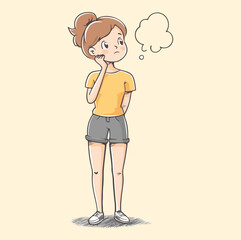 A woman with idea concept illustration