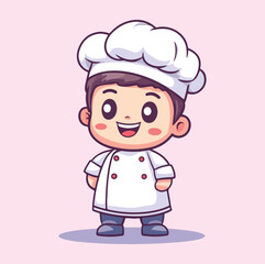 Cute man chef cartoon mascot illustration