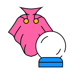 magician mantle and sphere line icon vector. magician mantle and sphere sign. isolated symbol illustration