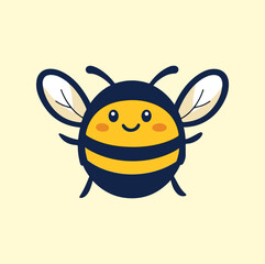 Cute bee cartoon mascot illustration