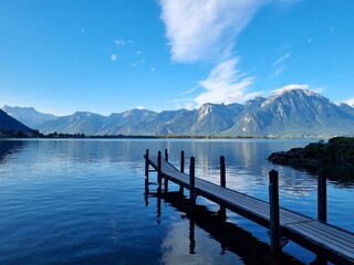 View of Lake Geneva from Chateau de Chillon