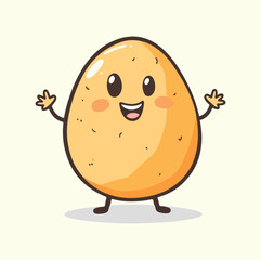 Cute potato cartoon mascot illustration