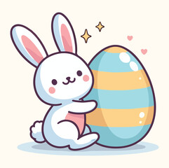 A rabbit with easter Egg illustration
