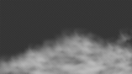 Fog isolated on black background. Abstract misty smoke , clouds, fog, stage studio. Vector illustration.