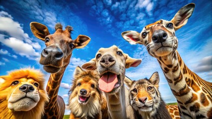 Obraz premium Hilarious Moments Captured: Animals in Silly Poses for Your Funny and Entertaining Collection