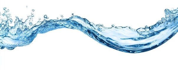 Fototapeta premium A vibrant splash of blue water flowing gracefully against a white background.