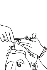One continuous line, cut your beautiful hair 