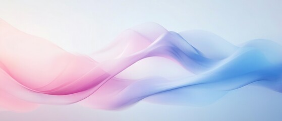 Abstract background with pink and blue flowing waves.
