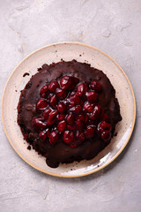 Chocolate Truffle Pie with Cherry Filling..style hugge .top veiw