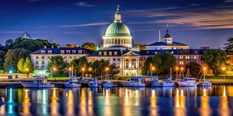Fototapeta premium Iconic Architecture of the United States Naval Academy Campus and Historic Buildings in Annapolis