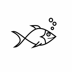 Fish outline style illustration vector isolated