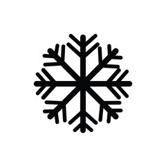 Snowflake sign. Blue Snowflake icon isolated on white background. Snow flake silhouette. Symbol of snow, holiday, cold weather, frost. Winter design element. Vector illustration.