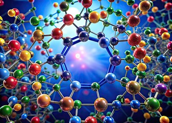 Intricate Circle of Molecules Representing Chemical Structure and Molecular Interactions in Science