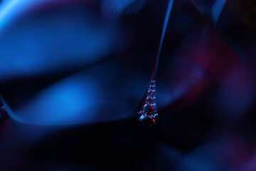 Blue liquid abstraction, dark deep background