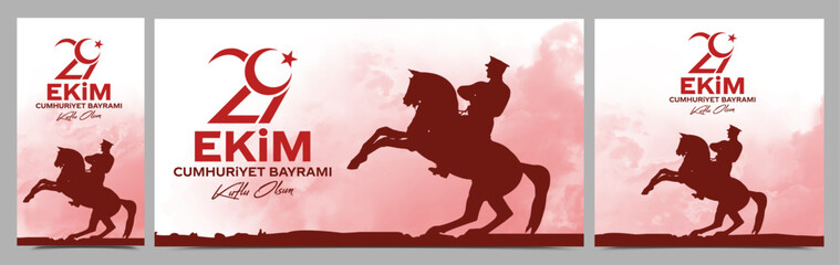 29 ekim Cumhuriyet Bayrami kutlu olsun, Republic Day Turkey. Translation: 29 october Republic Day Turkey and the National Day in Turkey happy holiday. graphic for design elements vector illustration.