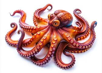 Obraz premium Isolated Octopus on a White Background Perfect for Marine Life, Nature, and Culinary Themes