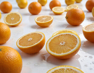 oranges on a wooden table