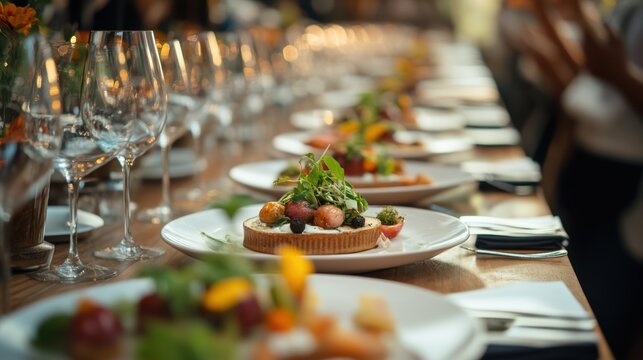 Sustainable farm-to-table dinner with fresh garden dish for dining experience