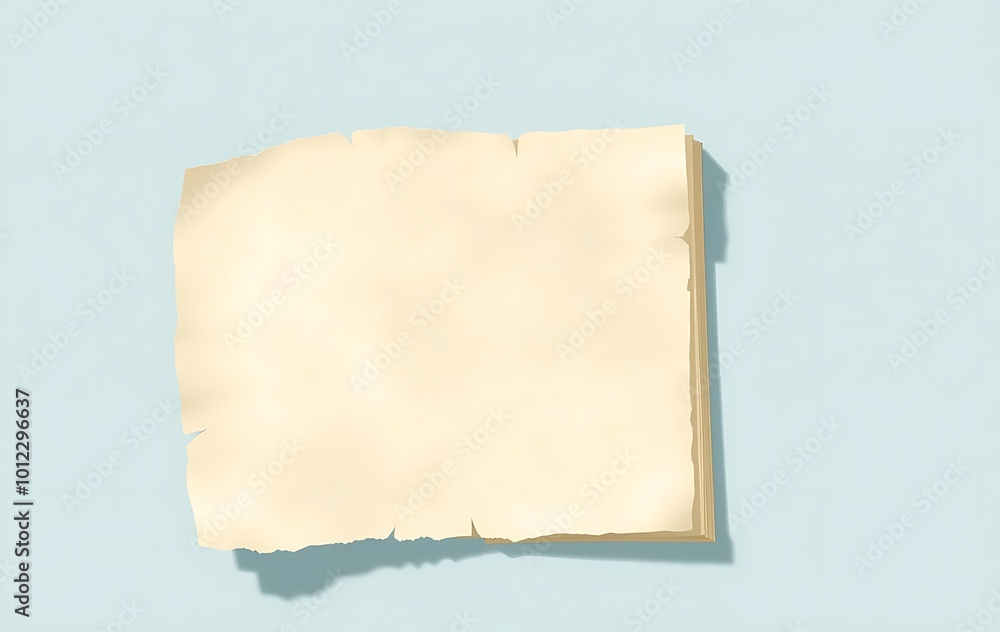 Poster set of vector realistic illustrations of a torn sheet of paper from a workbook with shadow, isolated
