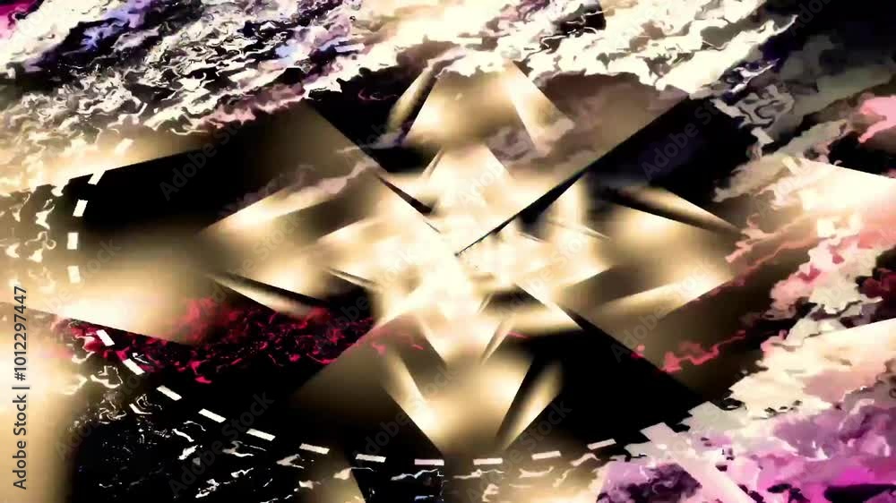 Poster abstract colorful neon animation on black background