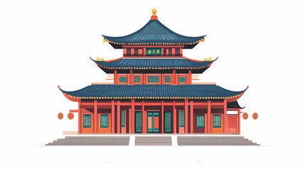 Illustrations of ancient chinese building. Chinese Pagoda. Illustration