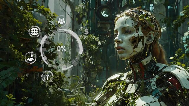 Circular economy concept for future business growth and environmental sustainability and reduce pollution for future business and environmental growth Biorobot.Generative AI