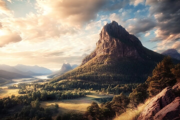 Fototapeta premium Majestic Mountain Majesty at Sunrise 