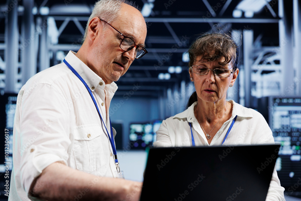 Poster senior employees preventing strain on data center devices caused by ai applications driving up power