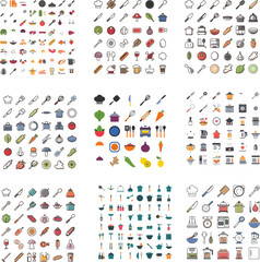 a collection icons including a variety of things including a toothbrush, a knife, and a knife.