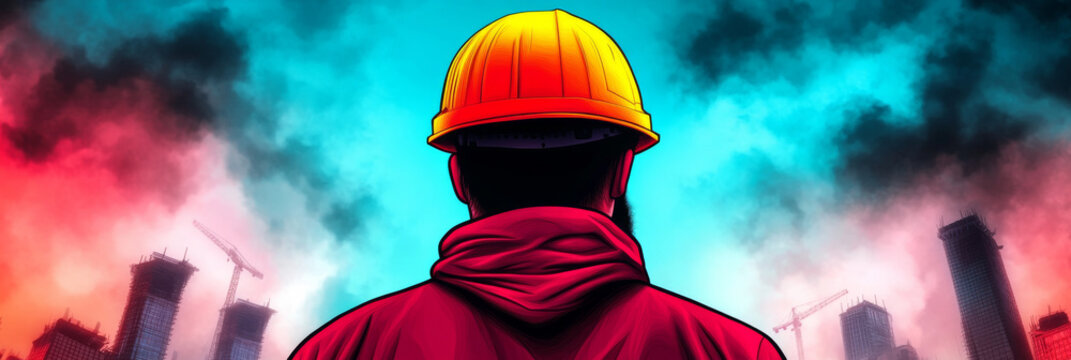 Construction worker facing a bright future.