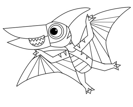 recommend clip art: cartoon scene with character sketchbook sketch drawing manual work with color pencils animal dinosaurus dino pteranodon pterodactyl bird flying illustration for children cutout