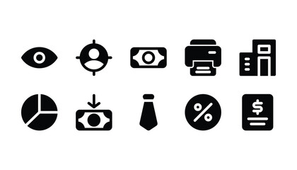 Business icon pack solid style