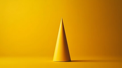 Fototapeta premium A yellow cone is on a yellow background