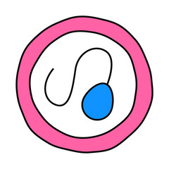 sperm in egg line icon vector. sperm in egg sign. isolated symbol illustration
