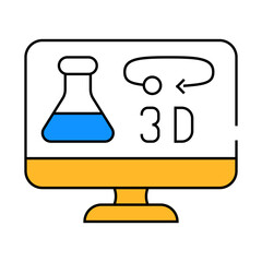 chemistry online lesson line icon vector. chemistry online lesson sign. isolated symbol illustration
