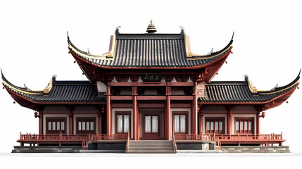 Fototapeta premium Png japanese temple architecture building. Chinese Pagoda. Illustration