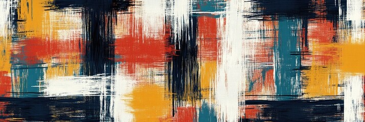 Abstract brush marks forming a geometric grid pattern with bold, straight lines