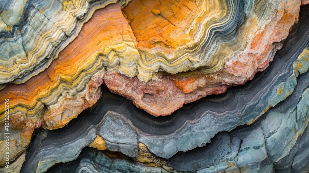 Poster close-up of colorful rock formations with intricate patterns.
